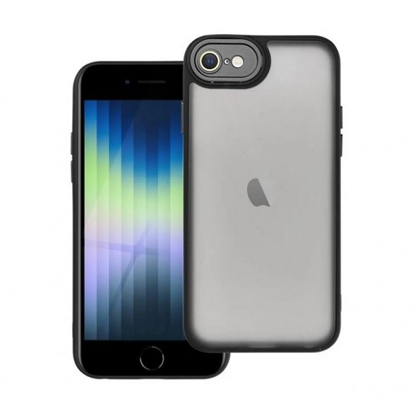 Protectie din silicon pentru telefon (rezistenta la impact, spate acrilic, protectie pentru camera) NEGRU Apple iPhone SE 2 (2020), iPhone 8 4.7, iPhone 7 4.7