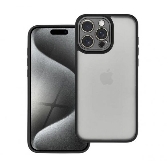 Protectie din silicon pentru telefon (rezistenta la impact, spate acrilic, protectie camera) NEGRU Apple iPhone 15 Pro Max