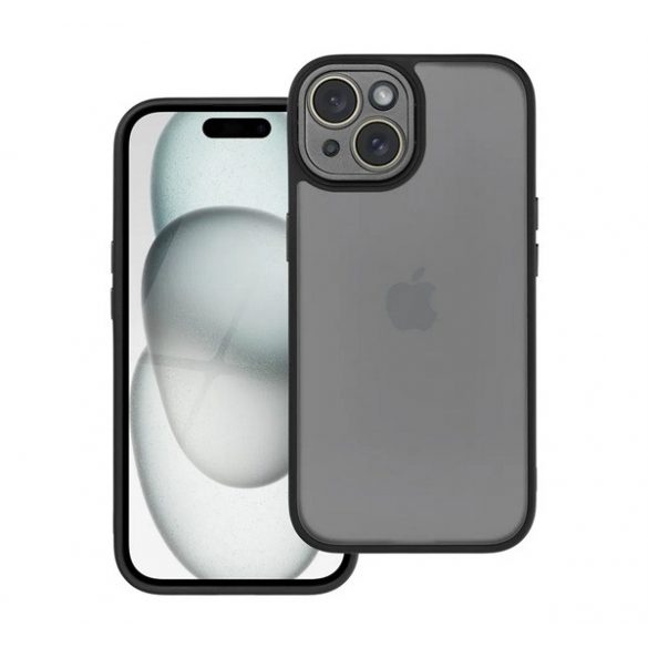 Protectie din silicon pentru telefon (rezistenta la impact, spate acrilic, protectie camera) NEGRU Apple iPhone 15