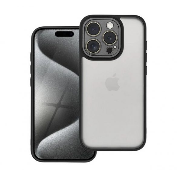 Protectie din silicon pentru telefon (rezistenta la impact, spate acrilic, protectie camera) NEGRU Apple iPhone 15 Pro