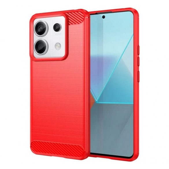 Husă silicon pentru telefon (rezistent la impact, bubble heel, periat, model de carbon) PIROS Xiaomi Redmi Note 13 Pro 5G