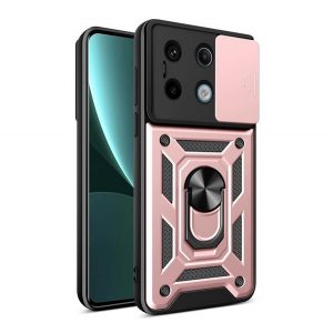 Defender plastic protecțiede telefon (rezistent la șocuri, silicon interior, inel de reținere, protecțiede cameră) GOLDEN Xiaomi Redmi Note 13 Pro 5G