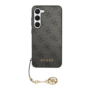 Protectie de telefon din plastic GUESS 4G CHARMS (spate textil, decor telefon) GRI Samsung Galaxy S24 (SM-S921)