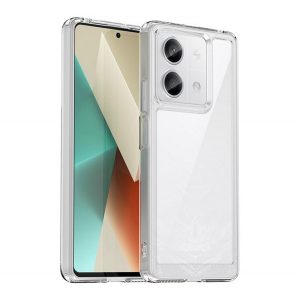 protecțiede plastic pentru telefon (cadru de silicon, rezistent la șocuri, spate transparent) pentru Xiaomi Redmi Note 13 5G