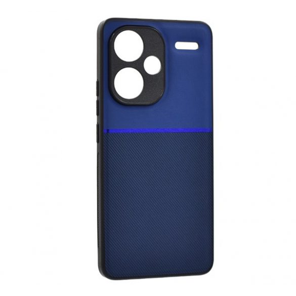 Protectie din plastic pentru telefon (cadru silicon, rezistenta la impact, magnetic, spate cu efect piele, dungi) ALBASTRU INCHIS Xiaomi Redmi Note 13 Pro Plus 5G