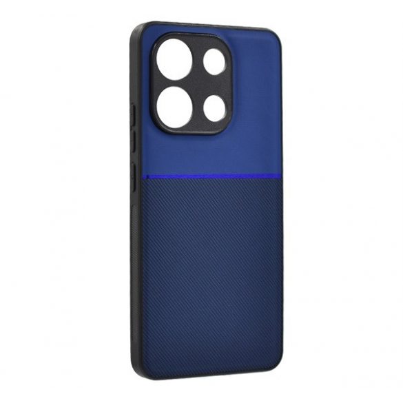 Protectie din plastic pentru telefon (cadru silicon, rezistenta la impact, magnetic, spate cu efect piele, dungi) ALBASTRU INCHIS Xiaomi Redmi Note 13 4G