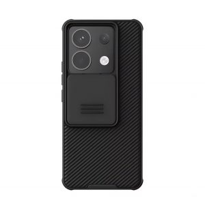 Protector de telefon din plastic NILLKIN CAMSHIELD PRO (cadru din silicon, rezistenta la impact, protectie camera, dungi) NEGRU Xiaomi Redmi Note 13 Pro 5G