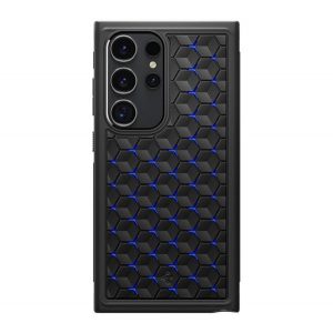 Protectie de telefon din silicon SPIGEN CRYO ARMOR (rezistenta la impact, colt cu perna de aer, hexagon) NEGRU Samsung Galaxy S24 Ultra (SM-S928)