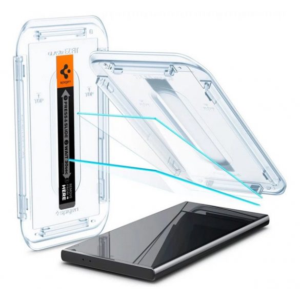 SPIGEN EZ FIT HD sticla de protectie pentru ecran 2buc (2.5D, prietenos cu carcasa, ultra-subtire, 0.2mm, 9H + cadru auxiliar) TRANSPARENT Samsung Galaxy S24 Ultra (SM-S928)