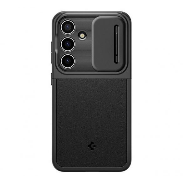 Protectie din plastic pentru telefon SPIGEN OPTIK ARMOR (cadru din silicon, protectie camera) NEGRU Samsung Galaxy S24 (SM-S921)