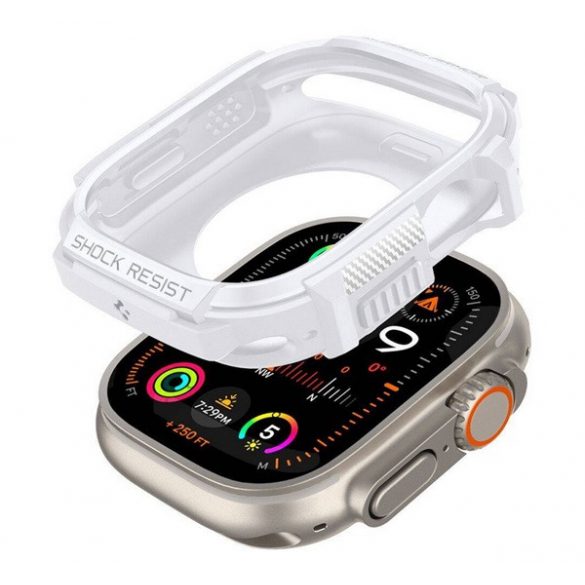 Cadru de ceas din plastic SPIGEN RUGGED ARMOR (rezistență la impact) ALB Apple Watch Ultra 2 49 mm, Watch Ultra 49 mm