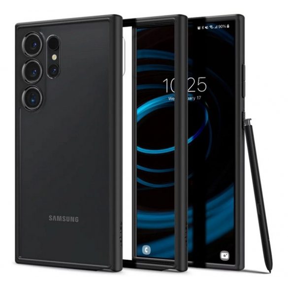 Protectie telefon SPIGEN ULTRA HYBRID din plastic (rezistenta la impact, cadru perna de aer) NEGRU/TRASPARENT Samsung Galaxy S24 Ultra (SM-S928)