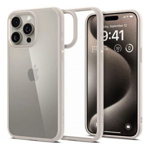 SPIGEN ULTRA HYBRID plastic telefon protecție(rezistent la șocuri, bubble cadru) TITANIUM Apple iPhone 15 Pro