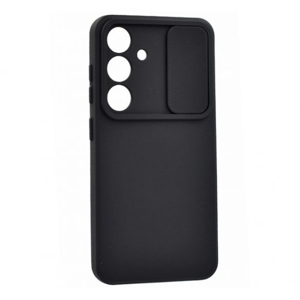 Protector de telefon din silicon (mat, interior din microfibră de pluș, protecție pentru cameră) NEGRU Samsung Galaxy S24 (SM-S921)