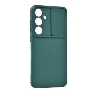 Protector de telefon din silicon (mat, interior din microfibră de pluș, protector pentru cameră) VERDE ÎNCHIS Samsung Galaxy S24 Plus (SM-S926)