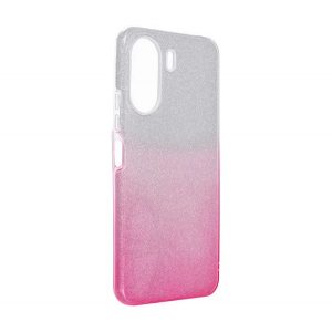 Protectie de telefon din silicon (interior din plastic, spate lucios) TRANSPARENT/ROZ Xiaomi Redmi 13C