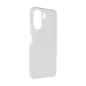 Protectie de telefon din silicon (interior din plastic, spate lucios) ARGINTIE Xiaomi Redmi 13C