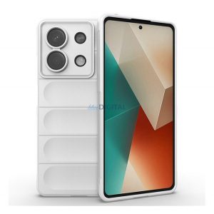 Husă silicon pentru telefon (rezistent la șocuri, protecție cameră, 3D) FEHÉR Xiaomi Redmi Note 13 5G