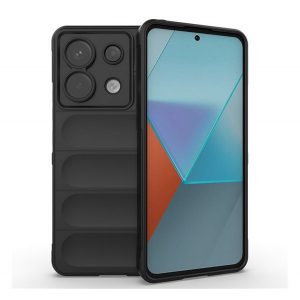 Husă silicon pentru telefon (rezistent la șocuri, protecția camerei, 3D) negru Xiaomi Redmi Note 13 Pro 5G