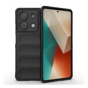 Husă silicon pentru telefon (rezistent la șocuri, protecția camerei, 3D) negru Xiaomi Redmi Note 13 5G