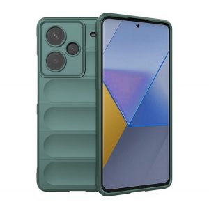 Protectie din silicon pentru telefon (rezistenta la socuri, protectie camera, 3D) VERDE INCHIS Xiaomi Redmi Note 13 Pro Plus 5G