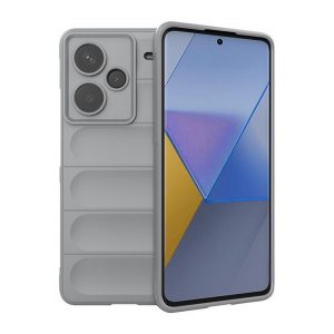 Husă silicon pentru telefon (rezistent la șocuri, protecția camerei, 3D) CLEAR GREY Xiaomi Redmi Note 13 Pro Plus 5G