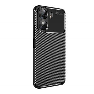 Protectie din silicon pentru telefon (rezistenta la impact, colt cu perna de aer, model carbon) NEGRU Xiaomi Redmi 13C