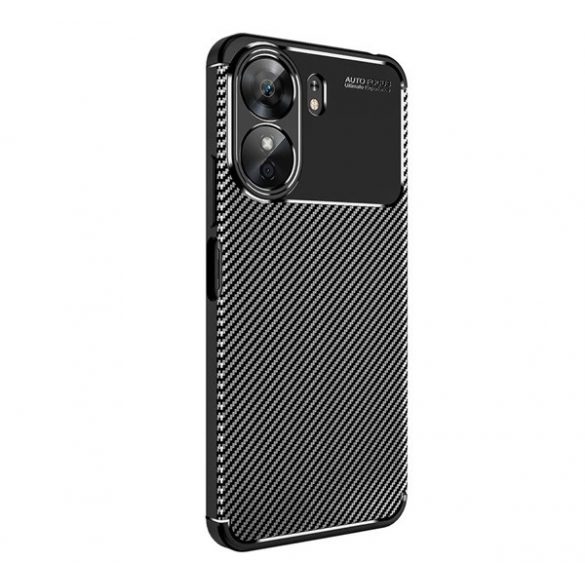 Protectie din silicon pentru telefon (rezistenta la impact, colt cu perna de aer, model carbon) NEGRU Xiaomi Redmi 13C