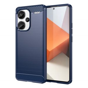 Protector de telefon din silicon (rezistenta la impact, colt cu perna de aer, periat, model carbon) ALBASTRU INCHIS Xiaomi Redmi Note 13 Pro Plus 5G