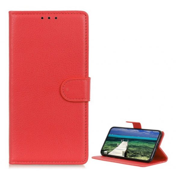 Carcasa in picioare, efect piele (FLIP, deschidere laterala, suport desktop, premium) RED Oppo A79 5G