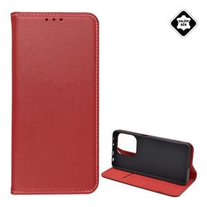 Husă în picioare, piele naturală (FLIP, deschidere laterală, suport pentru desktop) BURGUNDY Xiaomi Redmi Note 13 4G