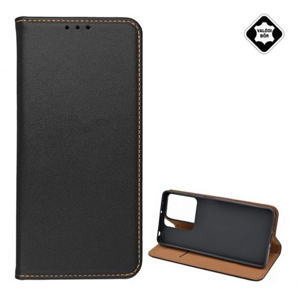 Carcasa in picioare, piele naturala (FLIP, deschidere laterala, suport desktop) NEGRU Xiaomi Redmi Note 13 5G