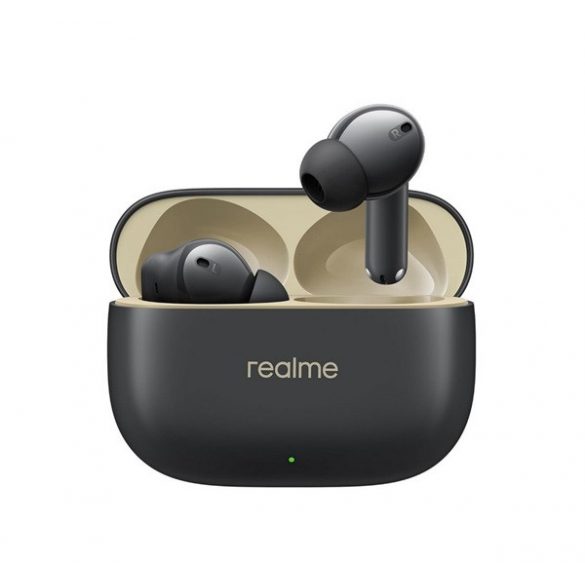 Căști bluetooth REALME BUDS T300 STEREO (v5.3, TWS, microfon, filtru activ de zgomot, IP55 + carcasă de încărcare) NEGRU