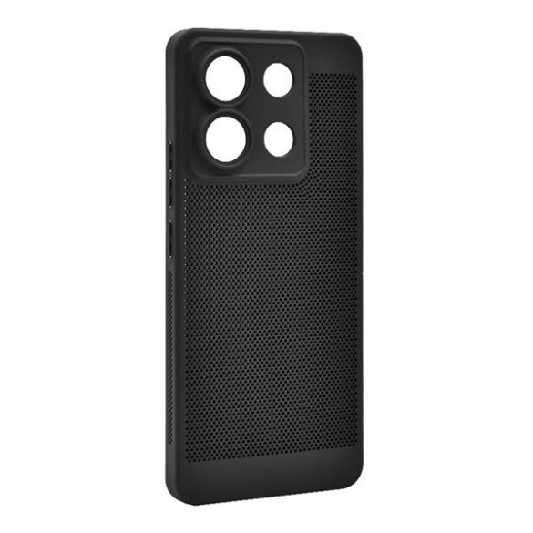 Protectie din plastic pentru telefon (respirabila, perforata, protectie camera) NEGRU Xiaomi Redmi Note 13 Pro 5G