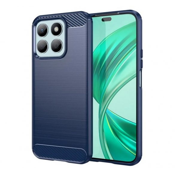 Protector de telefon din silicon (rezistenta la impact, colt cu perna de aer, periat, model carbon) ALBASTRU INCHIS Honor X8b