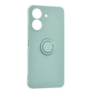 Protectie din silicon pentru telefon (inel de fixare, interior din microfibra de pluș, magnetic, protector pentru cameră) VERDE DESCHIS Xiaomi Redmi 13C