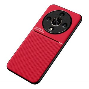 Protectie din plastic pentru telefon (cadru din silicon, rezistenta la impact, magnetic, spate cu efect piele, dungi) RED Honor Magic6 Lite 5G