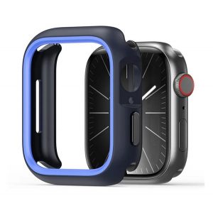 Cadru de ceas din plastic DUX DUCIS BAMO (rezistență la impact) ALBASTRU ÎNCHIS Apple Watch Series 9 45mm, Watch Series 8 45mm, Watch Series 7 45mm