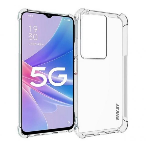 Protectie de telefon din silicon ENKAY (rezistenta la impact, colt cu perna de aer) TRANSPARENT Oppo A79 5G