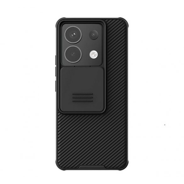 Protector de telefon din plastic NILLKIN CAMSHIELD (cadru din silicon, rezistenta la impact, protectie camera, dungi) NEGRU Xiaomi Redmi Note 13 5G