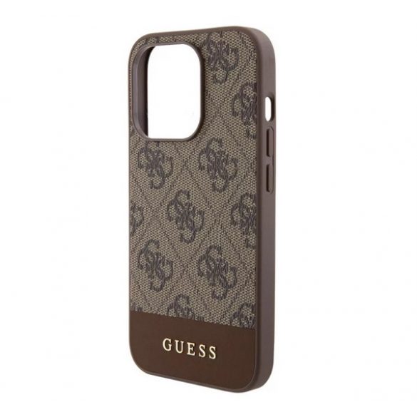 Protectie de telefon din plastic GUESS 4G STRIPE (spate textil, MagSafe) MARO Apple iPhone 15 Pro Max