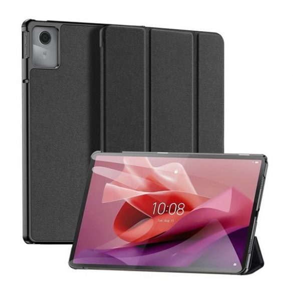 Husa DUX DUCIS DOMO in picioare, efect piele (FLIP activ, deschidere laterala, TRIFOLD, suport de masa, model textil) NEGRU Lenovo Tab M11 (TB330)