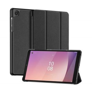 Husă DUX DUCIS DOMO în picioare, efect piele (FLIP activ, deschidere laterală, TRIFOLD, suport desktop, model textil) NEGRU Lenovo Tab M8 Gen4 (TB300F) WIFI, Tab M8 Gen4 (TB300X) LTE