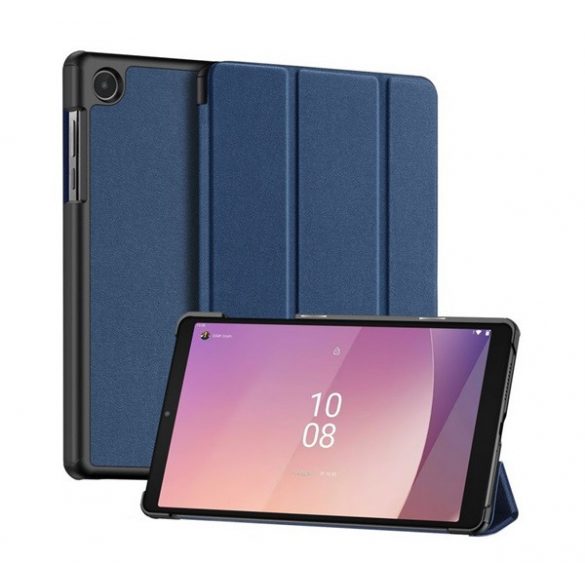 DUX DUCIS DOMO husă verticală, efect piele (active FLIP, deschidere laterală, TRIFOLD, suport de birou, model textil) FASTENING albastruLenovo Tab M8 Gen4 (TB300F) WIFI, Tab M8 Gen4 (TB300X) LTE