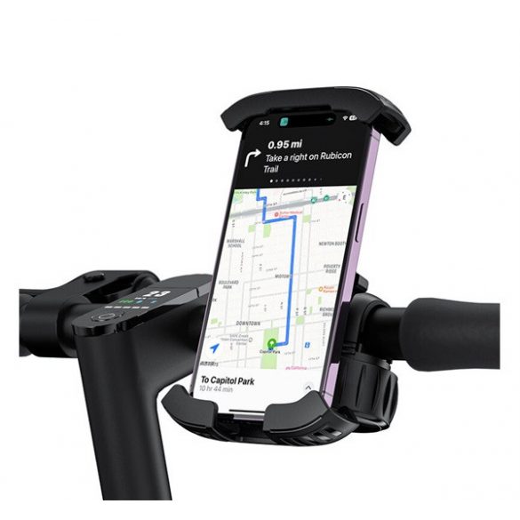 Suport telefon pentru biciclete BASEUS QUICKGO (atașabil la ghidon, 360°, dimensiune 5,7-7,2") NEGRU