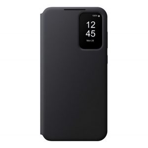 Husă SAMSUNG în picioare (FLIP activ, deschidere laterală, față transparentă) NEGRU Samsung Galaxy A35 5G (SM-A356)