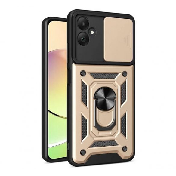 Protector de telefon din plastic Defender (rezistență la impact, interior din silicon, inel de reținere, protecție pentru cameră) GOLD Samsung Galaxy A05 (SM-A055F)