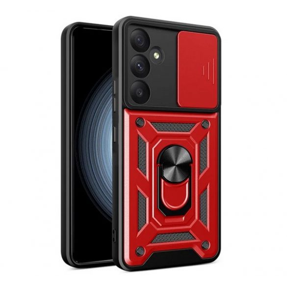 Protecție din plastic pentru telefon Defender (antișoc, interior din silicon, inel de fixare, protecție pentru cameră) PIROS Samsung Galaxy A55 5G (SM-A556)