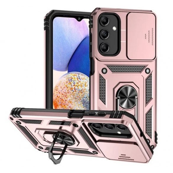 Defender plastic telefon protecție(rezistent la șocuri, silicon interior, inel de reținere, protecțiede cameră) GOLDEN Samsung Galaxy A15 5G (SM-A156), Galaxy A15 (SM-A155)