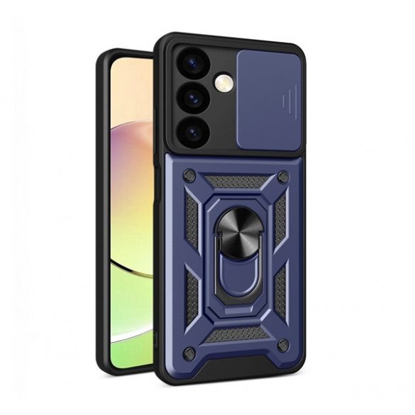 Protector de telefon din plastic Defender (rezistenta la impact, interior din silicon, inel de retinere, protectie pentru camera) ALBASTRU INCHIS Samsung Galaxy A25 5G (SM-A256)